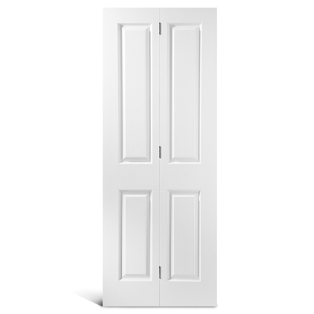 Porta dupla com primer quadrado superior de 4 painéis