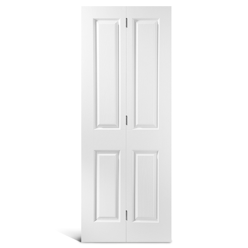 Porta dupla com primer quadrado superior de 4 painéis