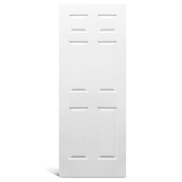 Porta moldada pré-pintada texturizada de 6 painéis