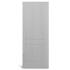 Porta moldada em PVC com topo quadrado de 2 painéis