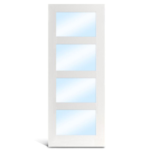 4 portas francesas de vidro com primer MDF Lite