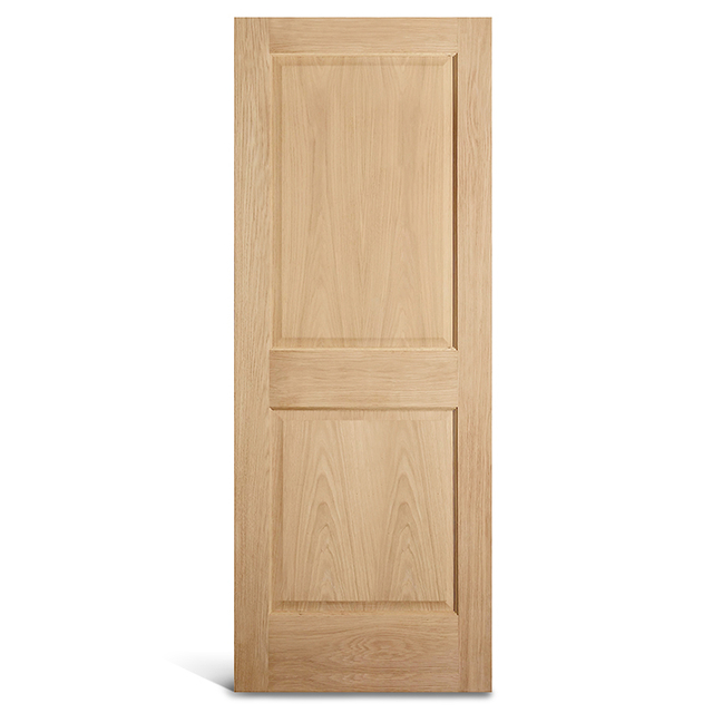 Porta de painel de carvalho de tampo quadrado de 2 painéis