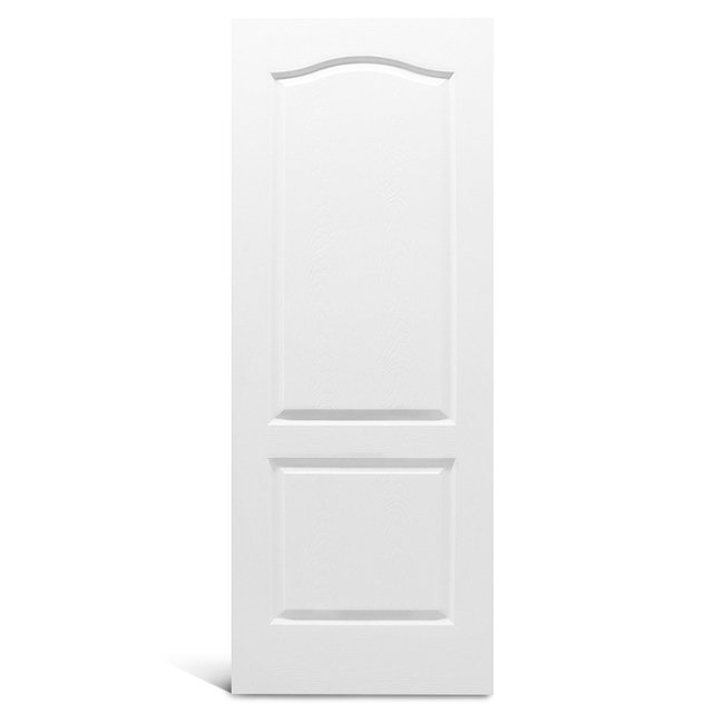 Renovação interior da porta moldada com primer texturizado em arco de 2 painéis