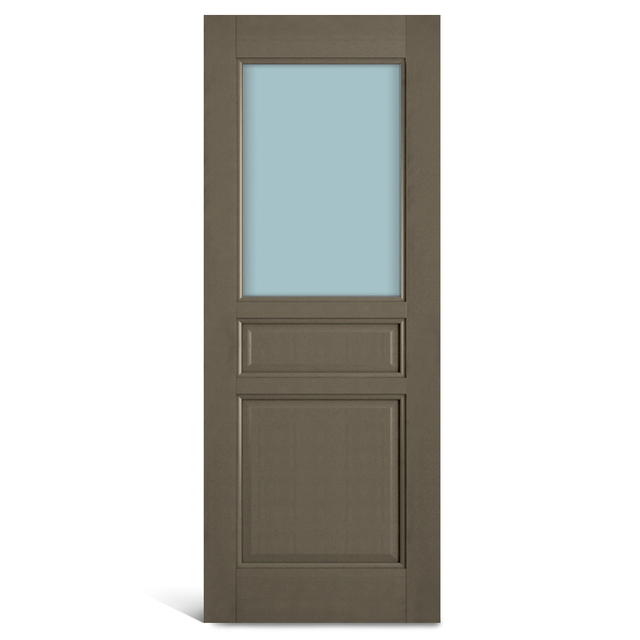 3 painéis-1-lite-glass-PVC-Panel-door