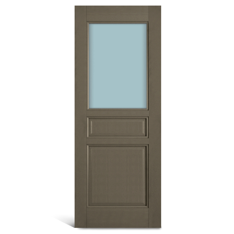 3 painéis-1-lite-glass-PVC-Panel-door
