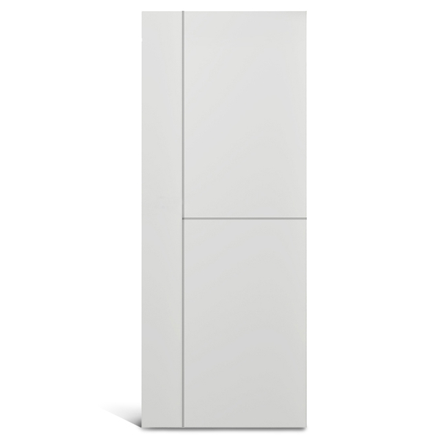 2 painéis iguais com 1 painel vertical ranhurado porta moldada em pvc