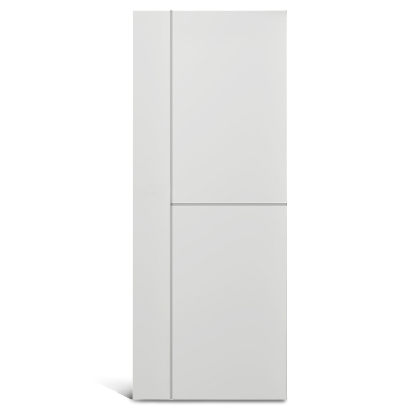 2 painéis iguais com 1 painel vertical ranhurado porta moldada em pvc