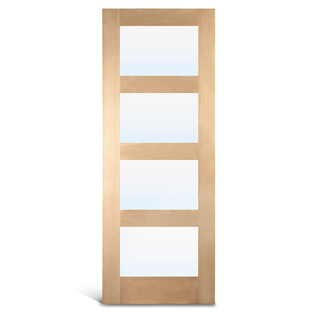 4 portas francesas de vidro de carvalho claro