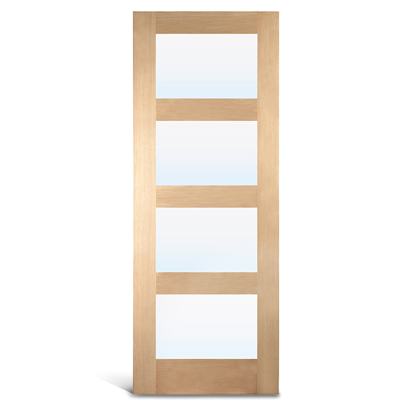 4 portas francesas de vidro de carvalho claro