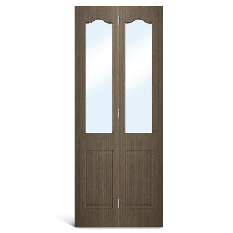 Porta bifold de PVC de vidro superior com 4 painéis