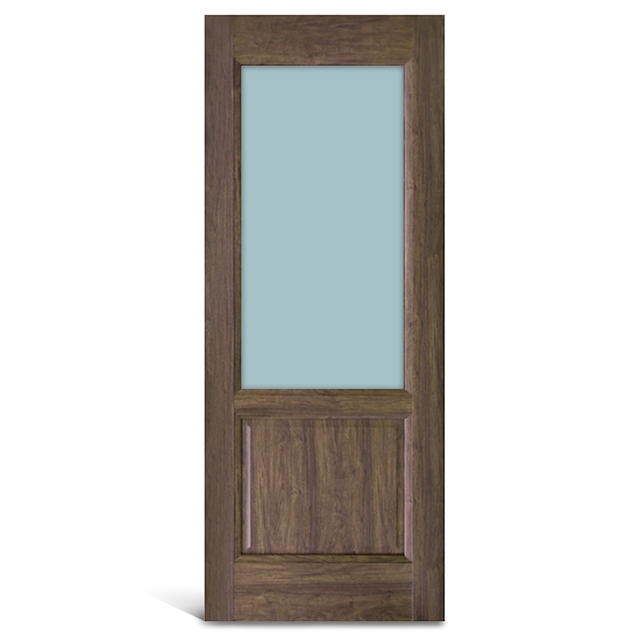 Porta de painel de PVC de vidro de 2 painéis