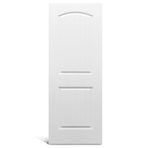 Porta moldada com acabamento texturizado superior redondo de 2 painéis