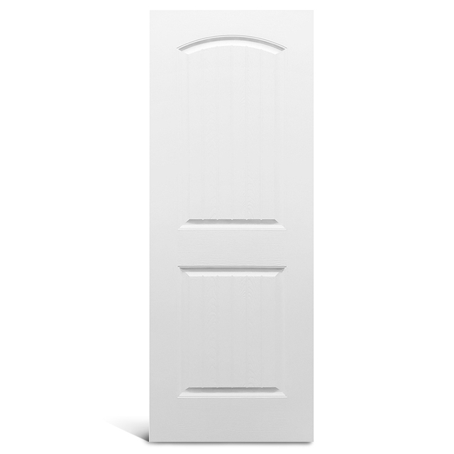 Porta moldada com acabamento texturizado superior redondo de 2 painéis