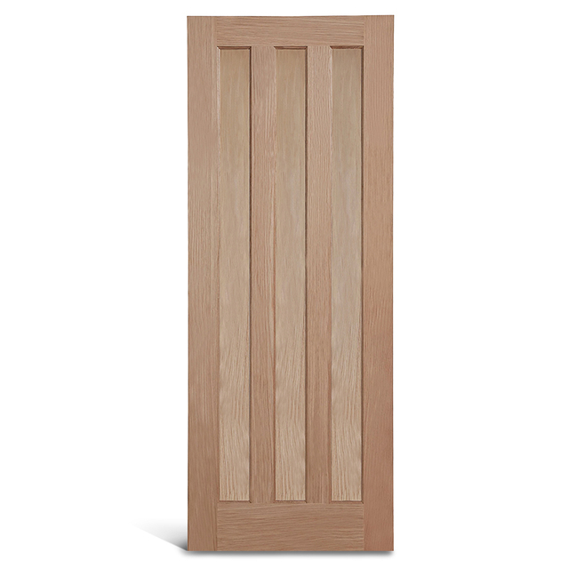 Porta de painel de carvalho de 3 painéis